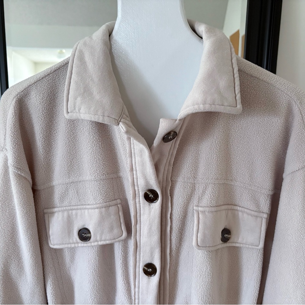 LA MIEL Light Soft Button Down Shirt Jacket - Picture 3 of 5